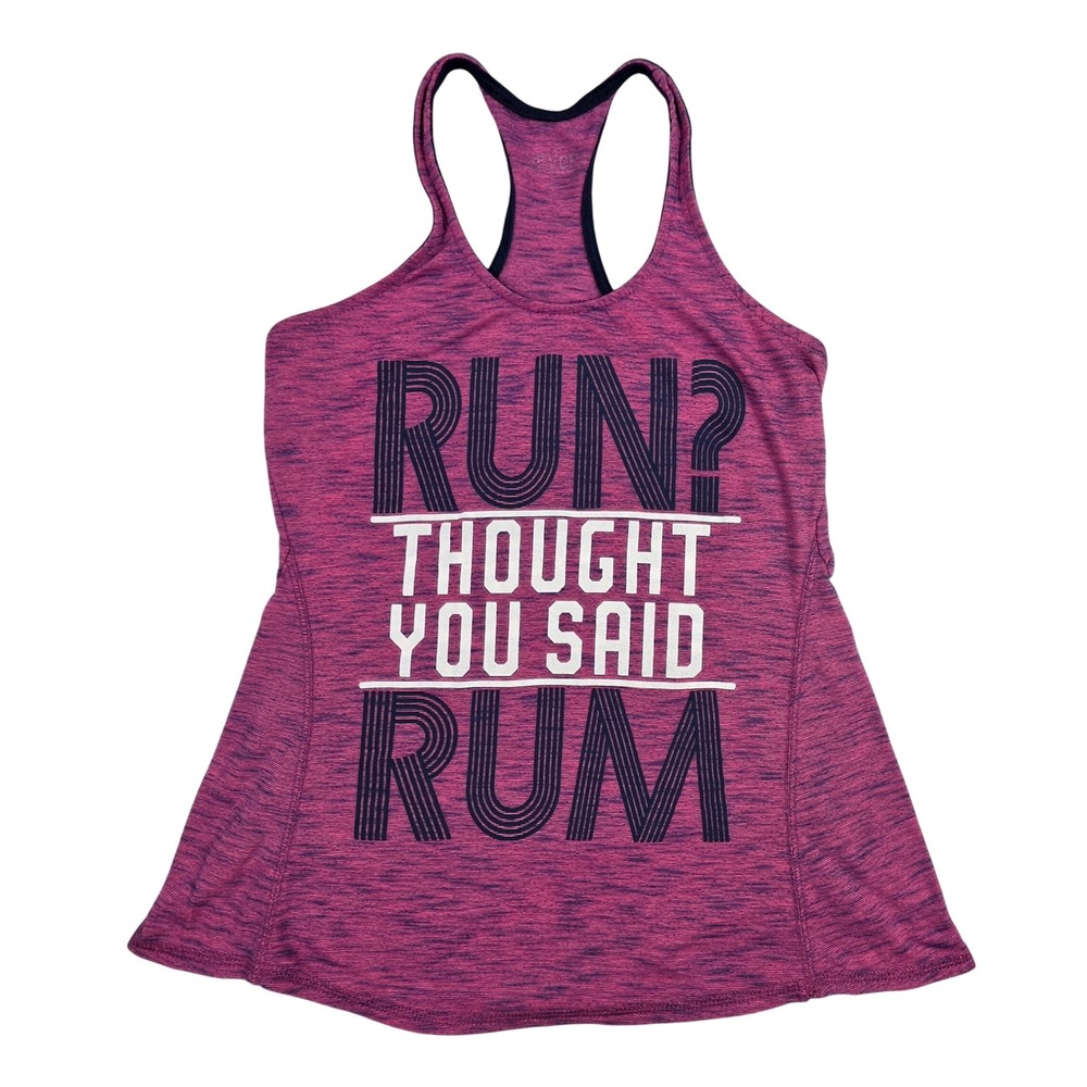 Peace Love World Run Thought You Said Rum Racerback Tank Top Pink M0941 Small